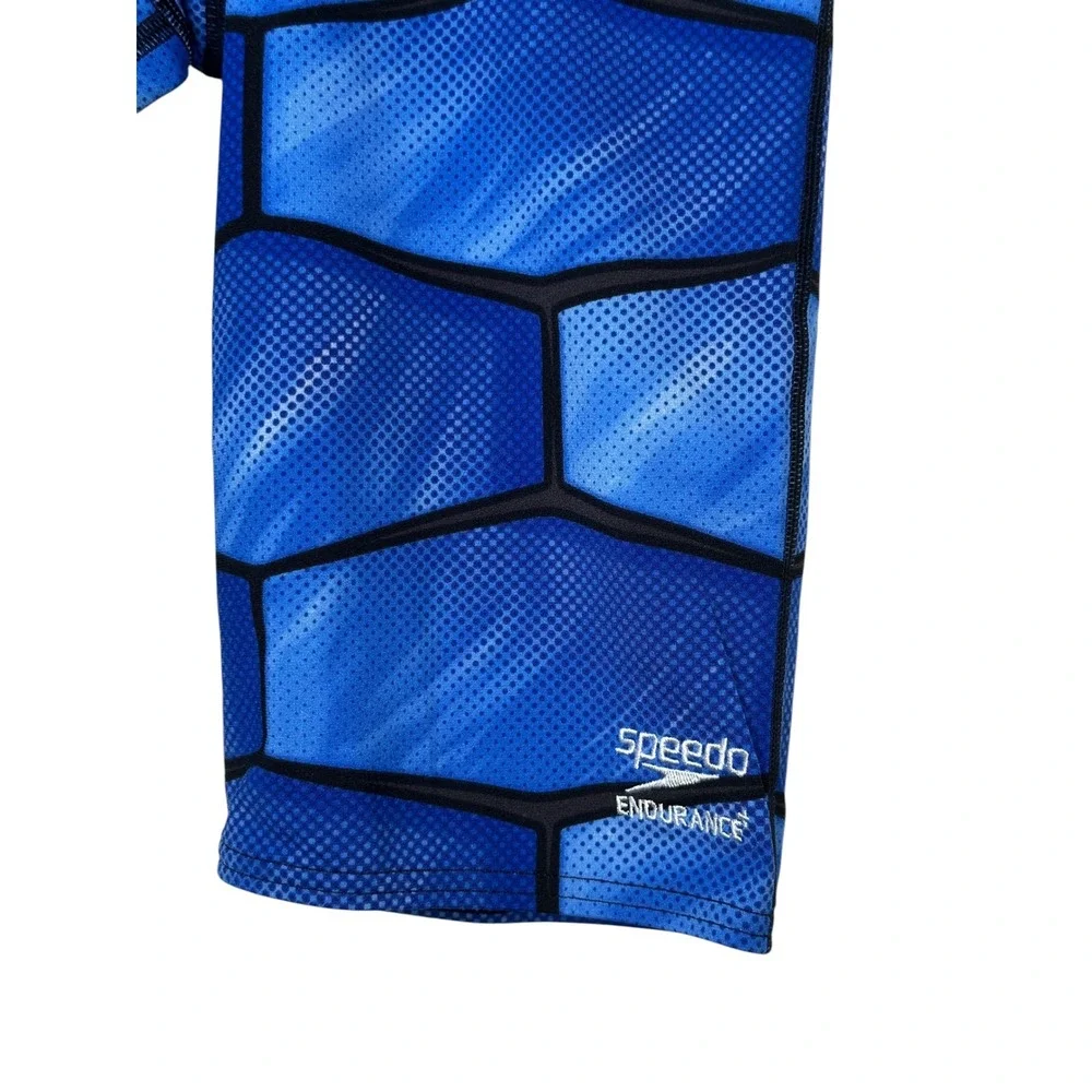 NEW Speedo Swim Jammers 32 Speedo Blue Endurance+ Training Trunks Shell Shock